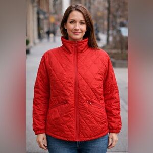 ALL IN MOTION Lightweights Packable Red Quilted Jacket (Size L or XXL)
